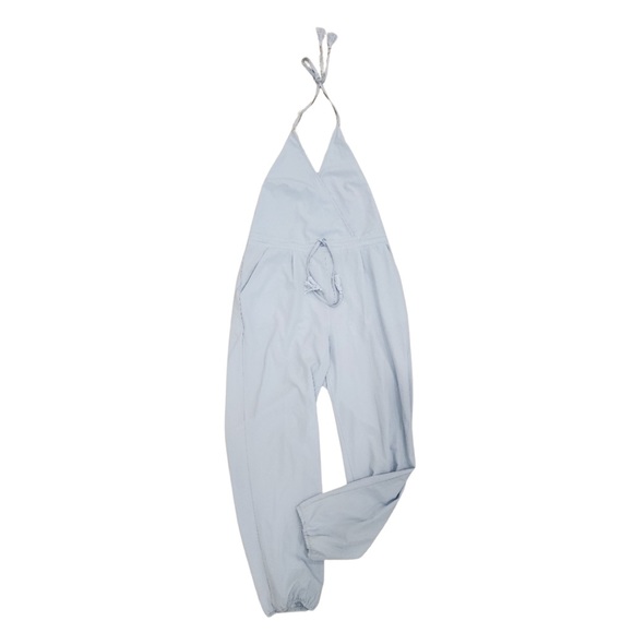 New BIBI light blue halter wrap style jumpsuit M - Picture 5 of 14